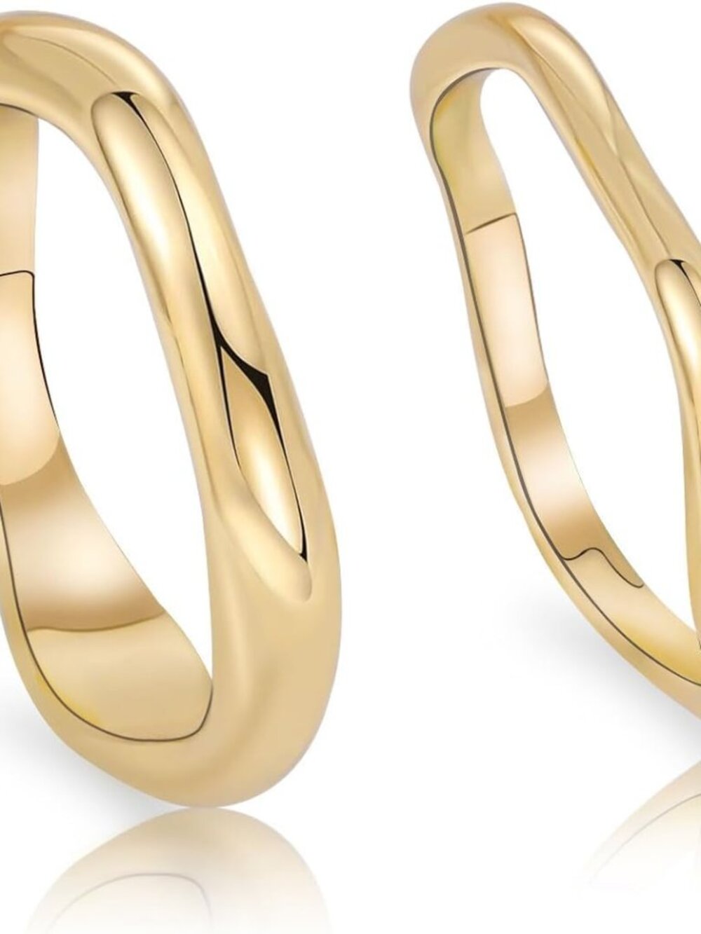 Rings for Women,Dainty Ring Set 14K Gold Plated Thumb Rings Non Tarnish Chunky S